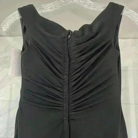 La Femme- NWT Black Ruched Jersey Column Gown sz 2 - Picture 7 of 11